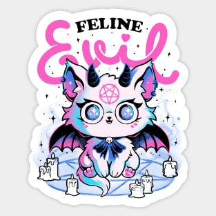 Feline Evil - Cute Dark Funny Evil Cat Gift Sticker